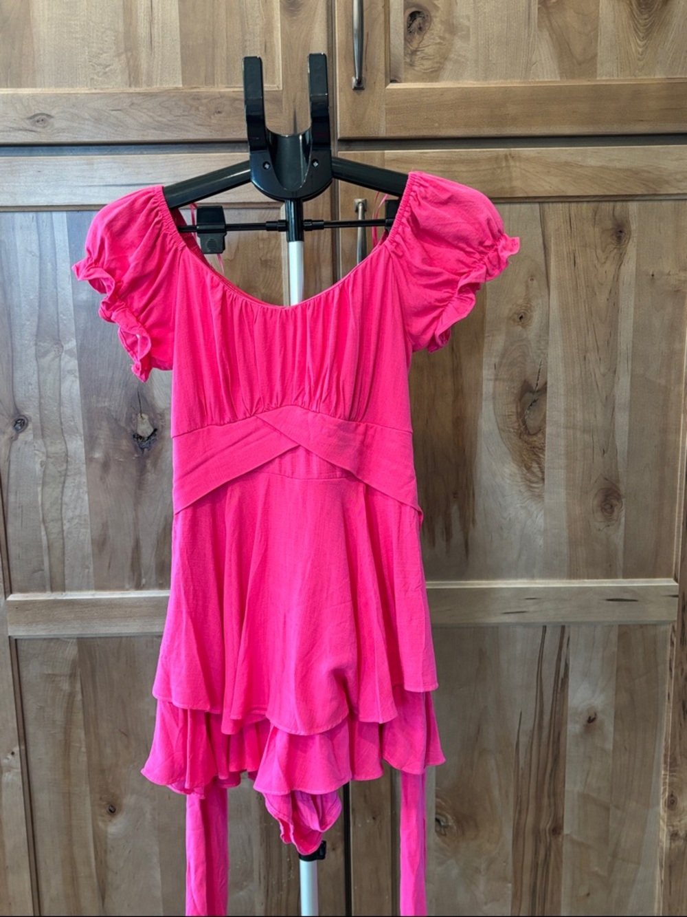 Altar'd State Hot Pink Ruffled Mini Dress